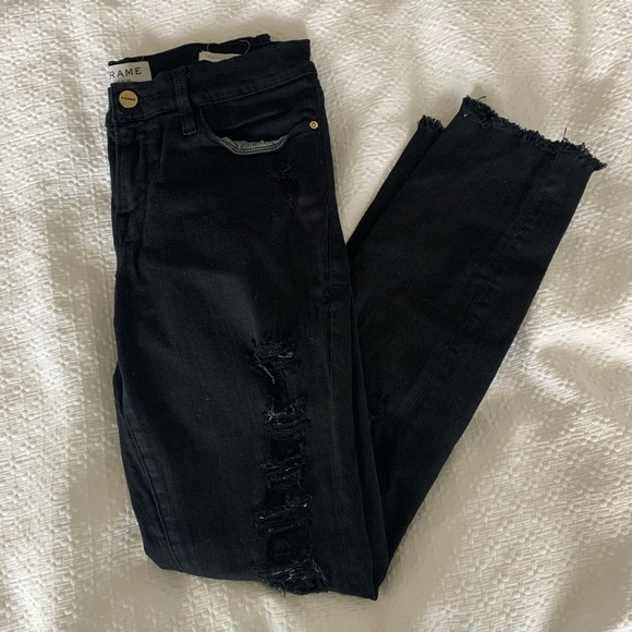 Frame Denim Denim - frame black skinny jeans